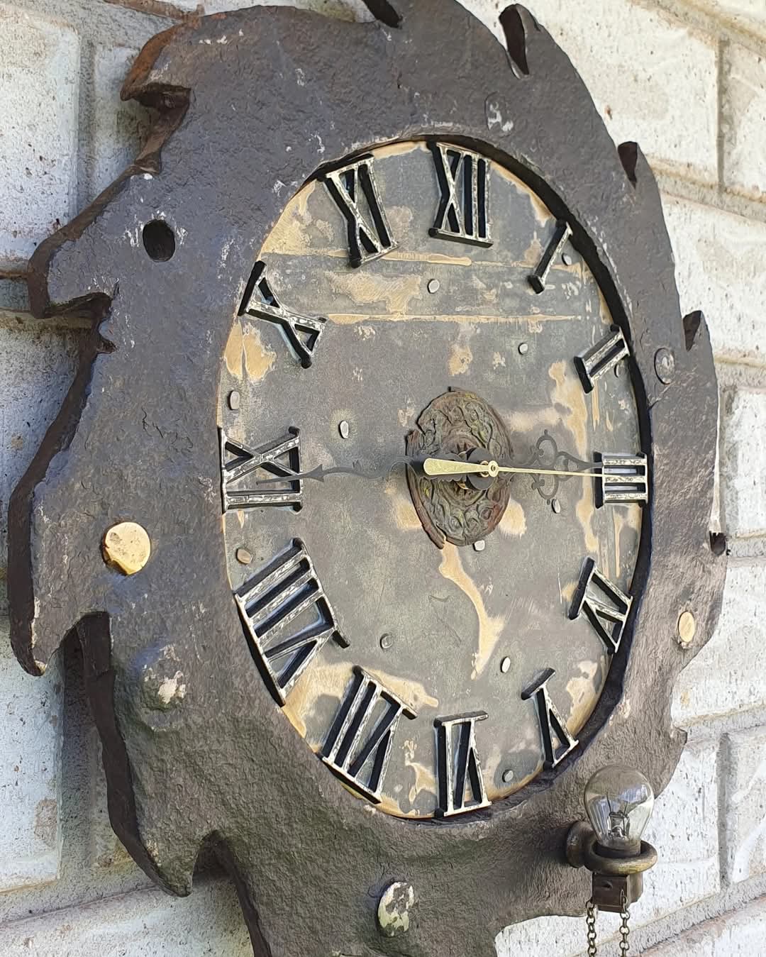 Rustic Brass Cog Clock