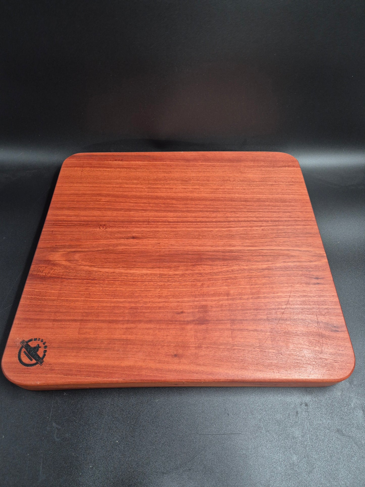 Torched Square Chopping Block with Drip Edge Ironbark