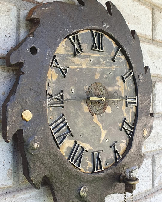 Rustic Brass Cog Clock