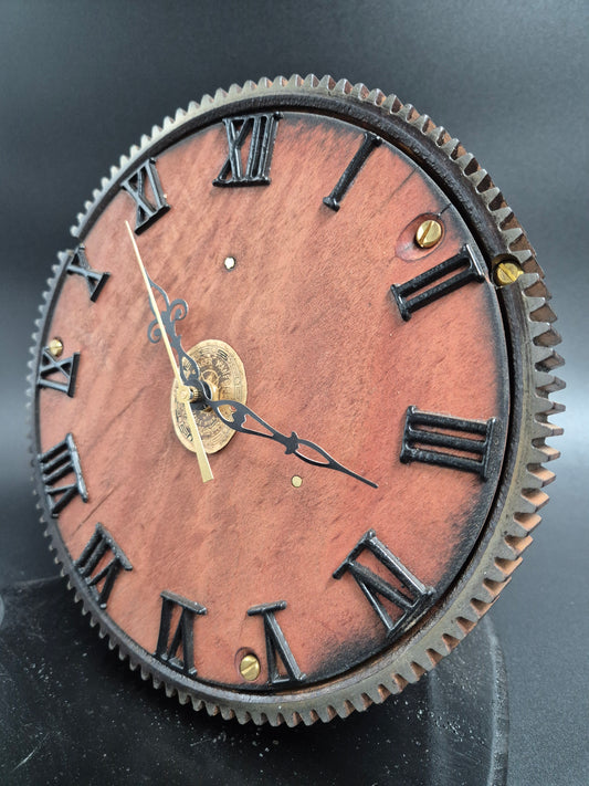 Rustic Cog Clock with Ironbark Face