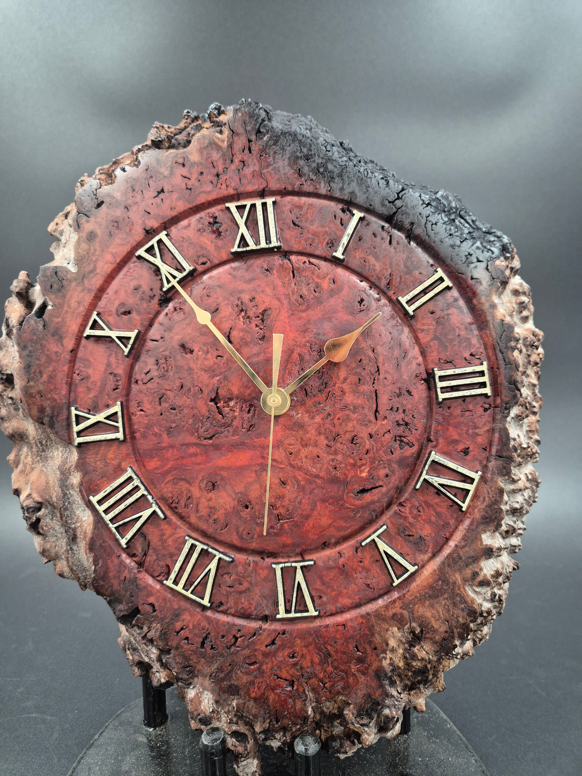 Red Gum Burl Clock (Medium) – Rustic Designs