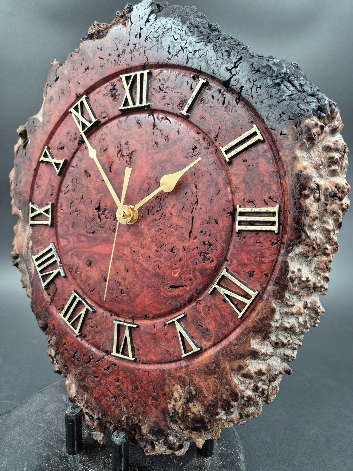 Red Gum Burl Clock (Medium) – Rustic Designs