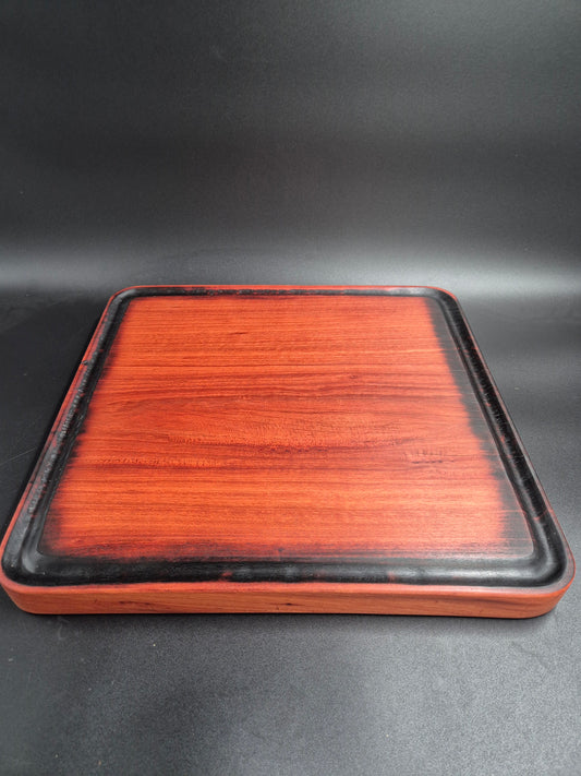 Torched Square Chopping Block with Drip Edge Ironbark